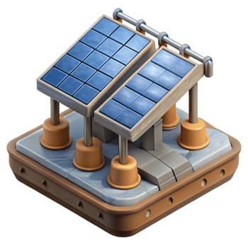 extraordinary classic Floating Solar Farm Platform Detailed Illustration Cutout authentic png