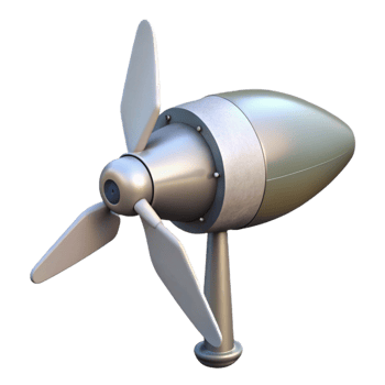 elegant artistic Floating Wind Turbine Nacelle Transparent Background with Sleek Profile original png