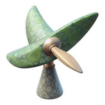 vibrant creative Floating Wind Turbine Blade Tip Isolated with Aerodynamic Shape detailed png