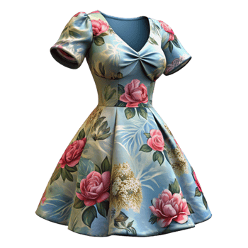 extraordinary rustic Floral Print Dress Bodice Detail Isolated high quality png