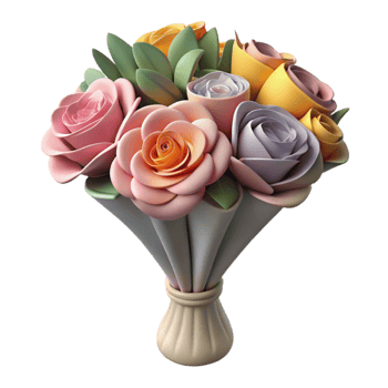 dramatic abstract Flower Bouquet Side View Transparent Background png