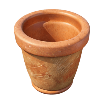 dramatic artistic Flower Pot Terracotta Empty Isolated genuine png