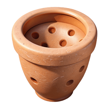 wonderful classic Flower Pot Terracotta Isolated Cutout with Drainage Holes authentic png
