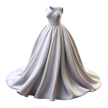 magnificent traditional Flowing White Gown Isolated with Soft Lighting detailed png