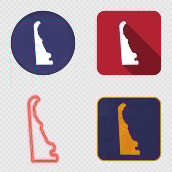 Delaware State Map Icons Collection vector