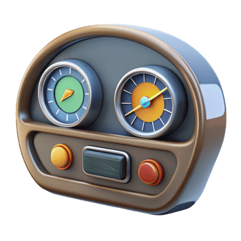 vibrant creative Flying Car Dashboard Display Isolated professional png