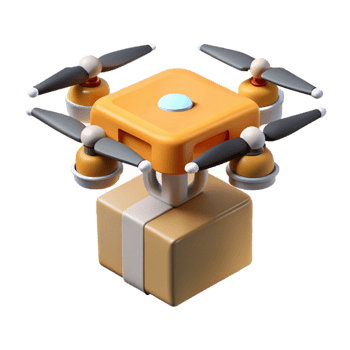 stunning traditional Flying Drone Delivery Top View with Shadow Isolated genuine png