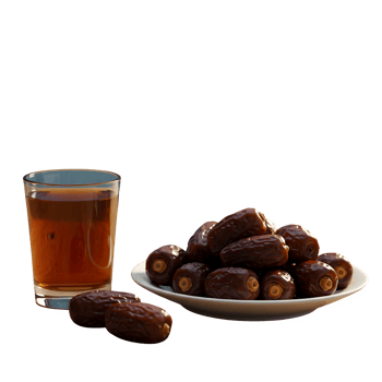 Breaking fasting with dried dates during Ramadan Kareem png