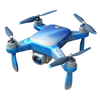 impressive modern Flying Drone Silhouette Against Blue Sky Cutout original png