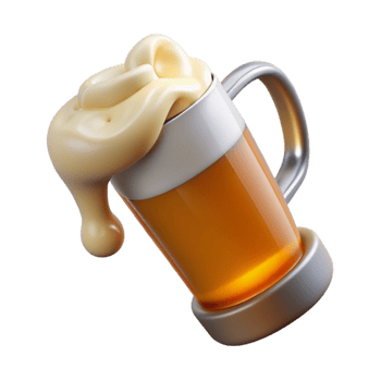 beautiful modern Foaming Beer Pouring Into Glass Isolated exclusive png