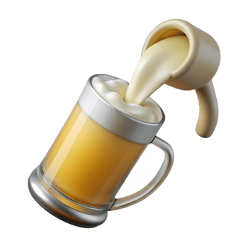 serene abstract Foaming Beer Pouring Into Glass Isolated detailed png