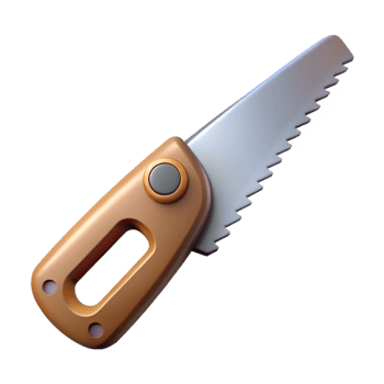 magnificent rustic Folding Saw with Serrated Blade Cutout Element genuine png