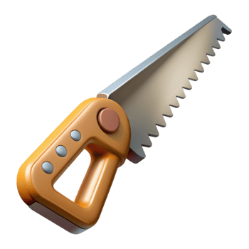 beautiful minimalist Folding Saw with Serrated Blade Cutout Element high resolution png
