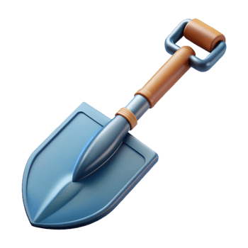 vibrant rustic Folding Shovel Side View Isolated high resolution png