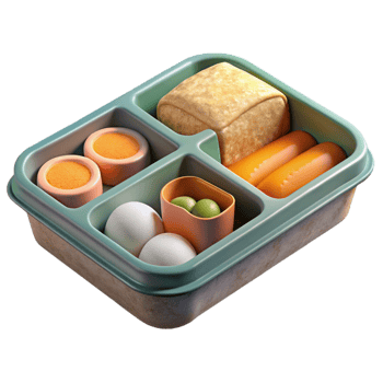 wonderful vintage Food Tray with Compartments Isolated Transparent Background high quality png