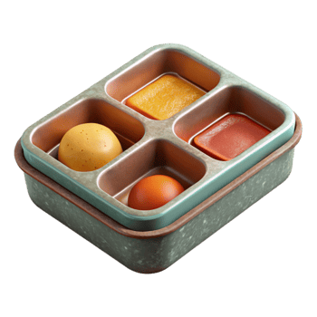 elegant vintage Food Tray with Compartments Isolated Transparent Background exclusive png
