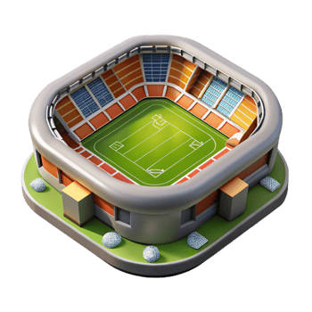 beautiful contemporary Football Stadium with Field Transparent Background premium png