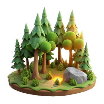 elegant traditional Forest Clearing with Sunlight Isolated genuine png
