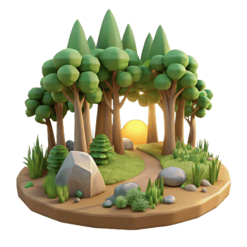 stunning classic Forest Clearing with Sunlight Isolated premium png