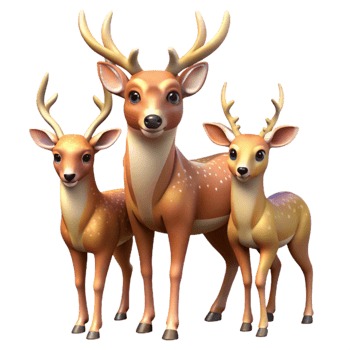 extraordinary abstract Forest Deer Family Transparent Background high resolution png