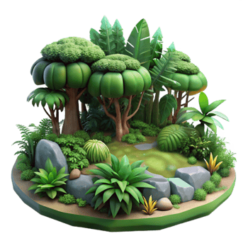 elegant vintage Forest Ecosystem with Lush Green Foliage Transparent Background genuine png