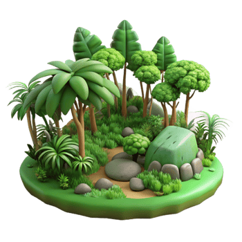 dramatic vintage Forest Ecosystem with Lush Green Foliage Transparent Background professional png