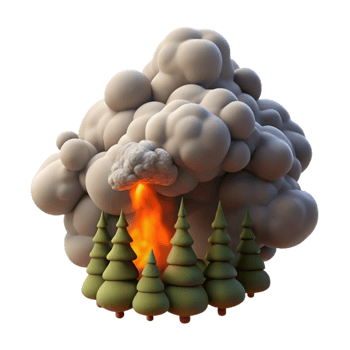 dramatic modern Forest Fire Smoke Plumes Transparent Element high resolution png
