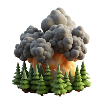 serene classic Forest Fire Smoke Plumes Transparent Element genuine png
