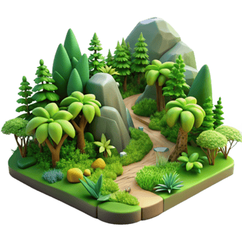 magnificent traditional Forest Landscape Lush Greenery Nature Scene Isolated exclusive png