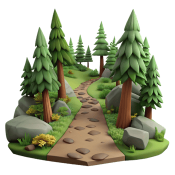 stunning rustic Forest Path Photography Scene Isolated Transparent Background authentic png
