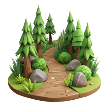 vibrant traditional Forest Path Photography Scene Isolated Transparent Background professional png