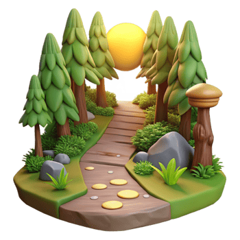impressive traditional Forest Path with Sunlight Filtering Through Trees Scenic View Cutout genuine png