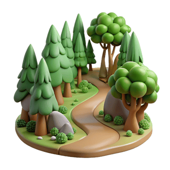 dramatic contemporary Forest Photography with Path and Trees Cutout authentic png