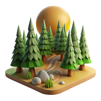 magnificent artistic Forest Photography with Sunlight Through Trees Cutout premium png