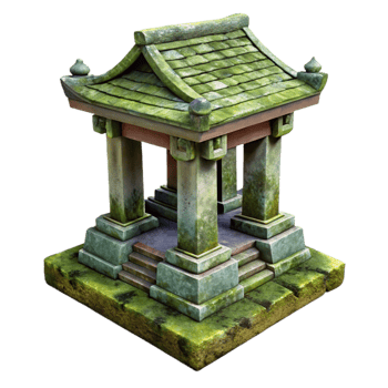 elegant classic Forgotten Shrine Mossy Texture Isolated exclusive png