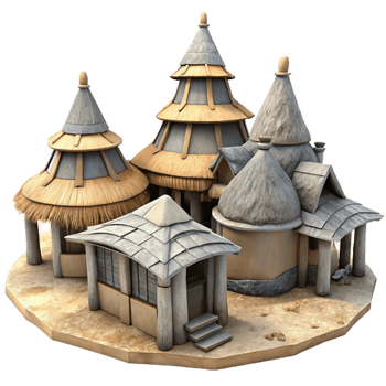 stunning contemporary Forgotten Village Hutched Roofs Isolated high quality png