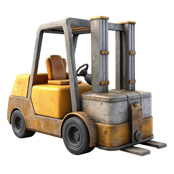 impressive classic Forklift Truck Side View Isolated premium png