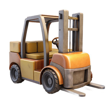 impressive modern Forklift Truck Side View Isolated png