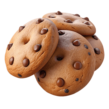serene creative Freshly Baked Cookies Chocolate Chip Delight Isolated on Transparent Background genuine png