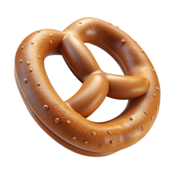 stunning classic Freshly Baked Pretzel Side Angle Isolated high quality png