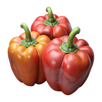 vibrant classic Freshly Harvested Bell Peppers Transparent Background premium png
