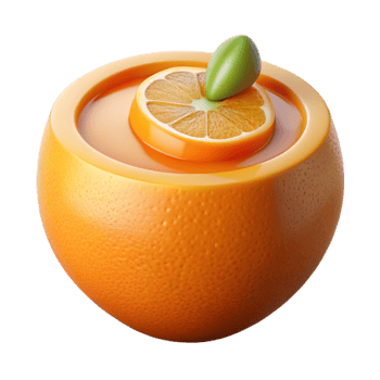 serene modern Freshly Squeezed Orange Juice in Glass Transparent Background genuine png