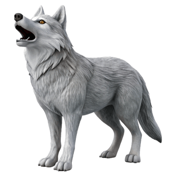 dramatic traditional Front View Howling Wolf Cutout detailed png