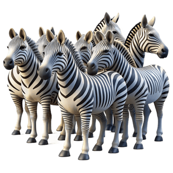 extraordinary abstract Front View Zebra Herd Migration Isolated genuine png