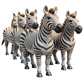 magnificent abstract Front View Zebra Herd Migration Isolated exclusive png