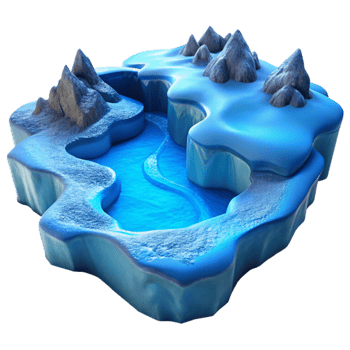 dramatic abstract Frozen River Blue Transparent Background Cutout premium png