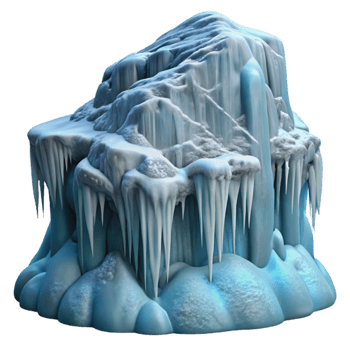 vibrant rustic Frozen Waterfall Close Up Detail Cutout professional png