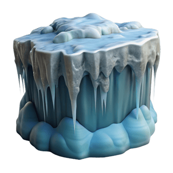 vibrant minimalist Frozen Waterfall Close Up Detail Cutout png
