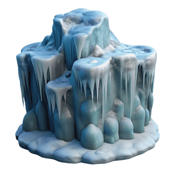 vibrant artistic Frozen Waterfall Close Up Detail Cutout png