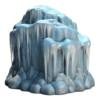 wonderful creative Frozen Waterfall Close Up Detail Cutout high quality png